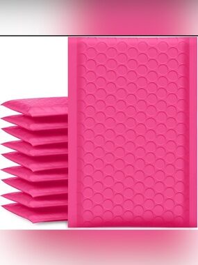 (10) Hot Pink Bubble Mailers Padded Shipping Envelopes
